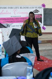 Catherine Wanjohi, ACC, CEO of Life Bloom Services at graduation ceremony