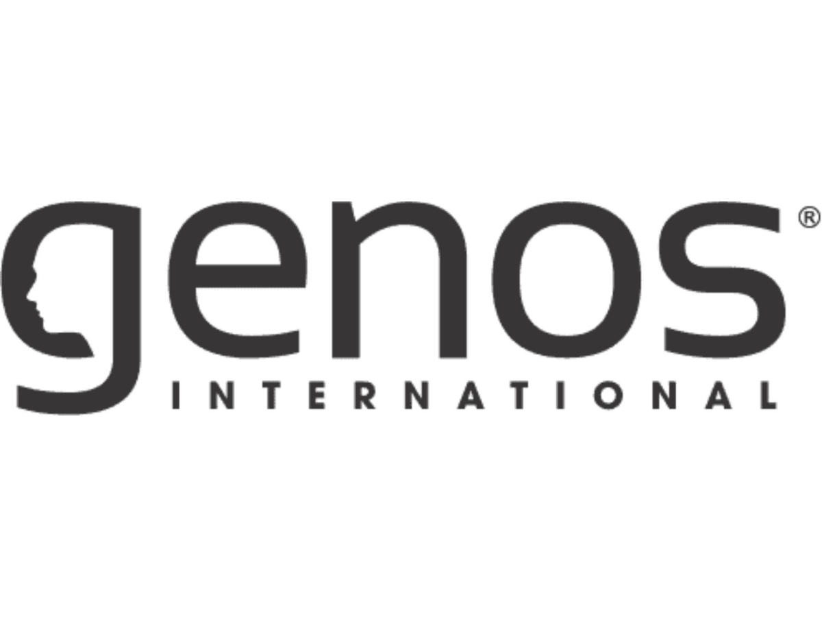 Genos International single color horizontal logo.